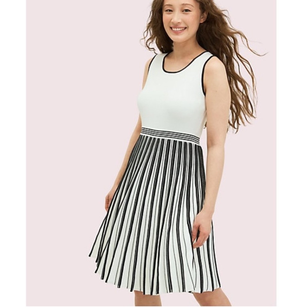 NWT Kate Spade Cream Black & White Sweater Dress Size S